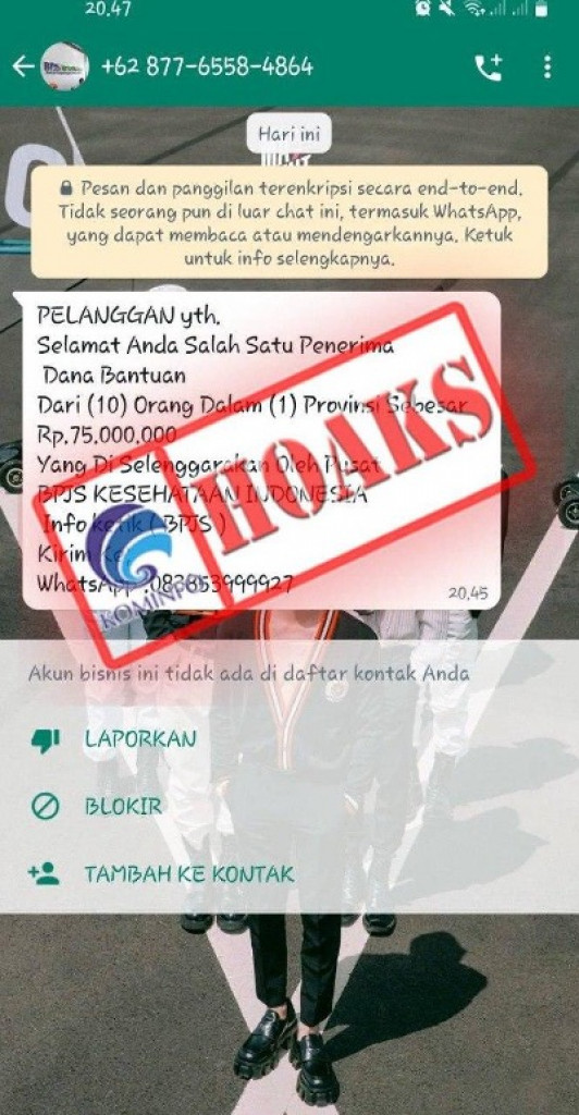 [HOAKS] Dana Bantuan dari BPJS Kesehatan