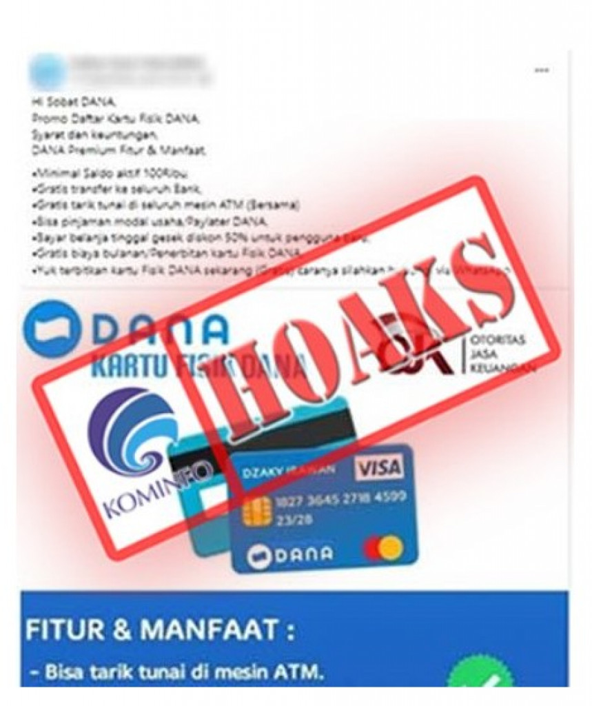 [HOAKS] Aplikasi DANA Keluarkan Kartu Fisik