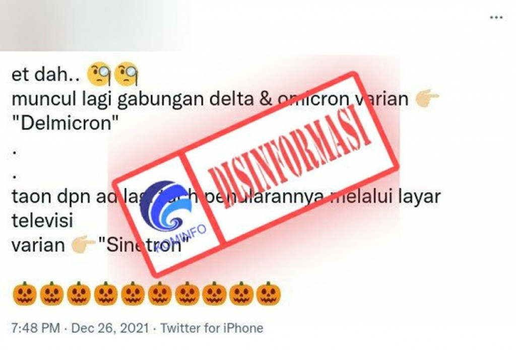 [DISINFORMASI] Delmicron Varian Baru Corona Gabungan Delta-Omicron