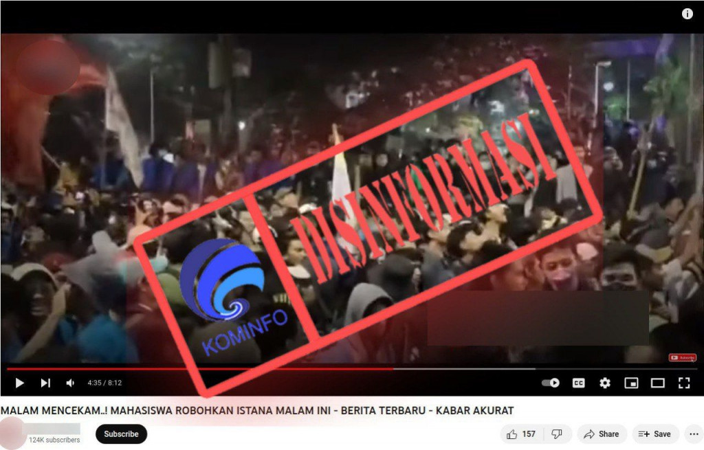 [DISINFORMASI] Demo Mahasiswa Tolak Perppu Ciptaker Robohkan Istana Negara