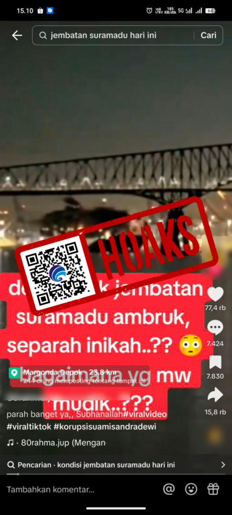 [HOAKS] Detik-detik Jembatan Suramadu Ambruk