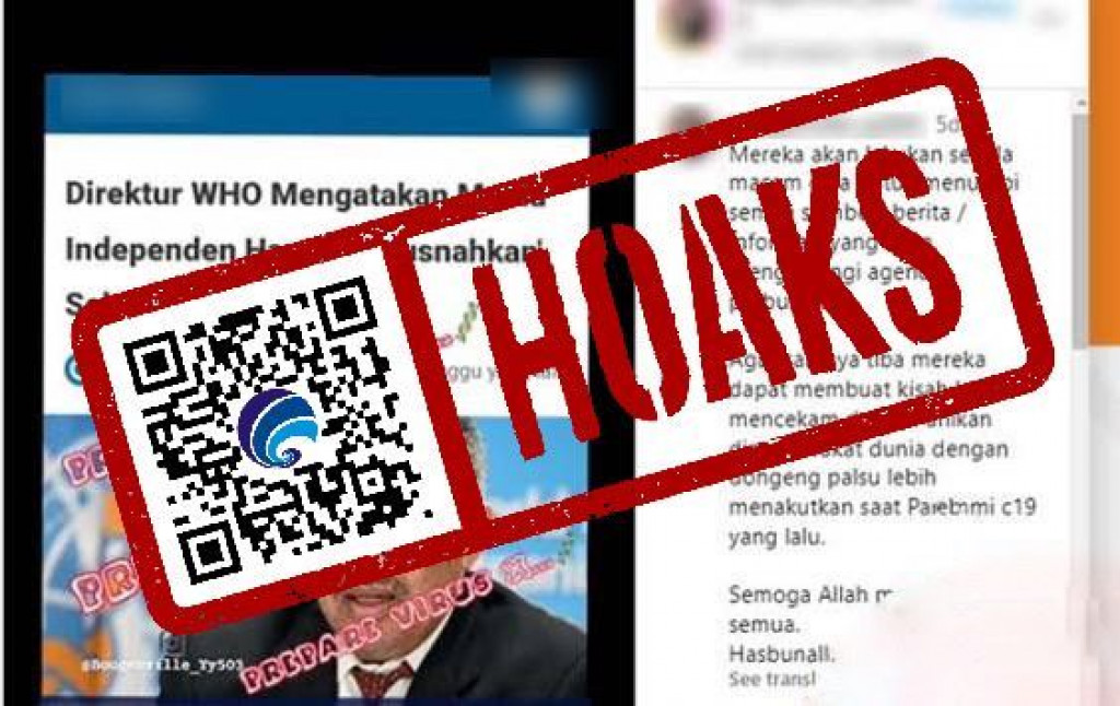 [HOAKS] Direktur WHO Sebut Media Independen Harus Dimusnahkan Jelang Penyakit X