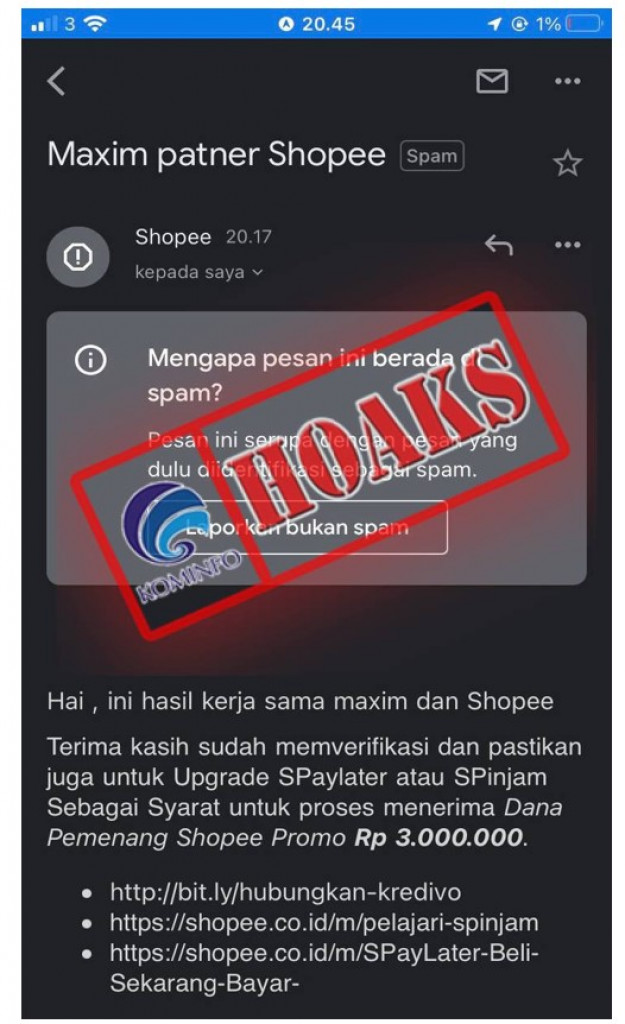 [HOAKS] Program Kerja Sama Shopee dan Maxim