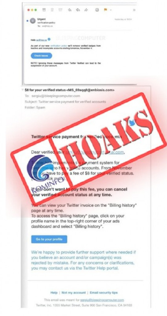 [HOAKS] Email Tagihan Berlangganan Mengatasnamakan Twitter