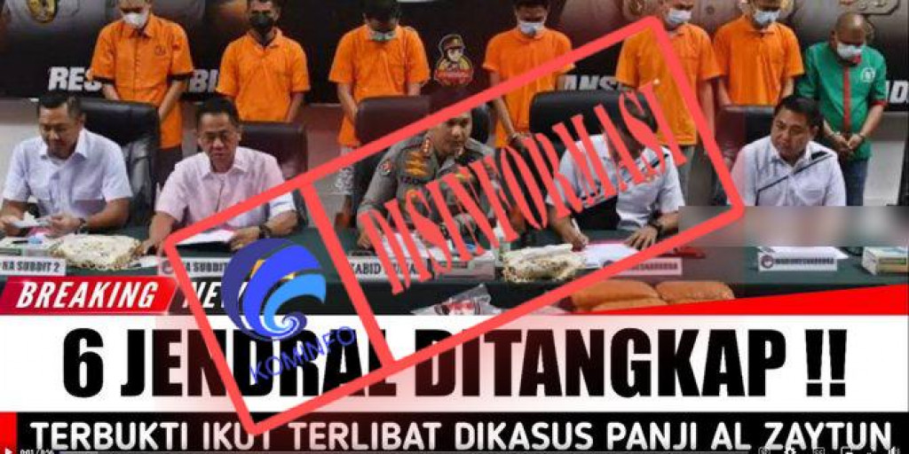 [DISINFORMASI] Enam Jenderal TNI Ditangkap karena Menjadi “Beking” Panji Gumilang