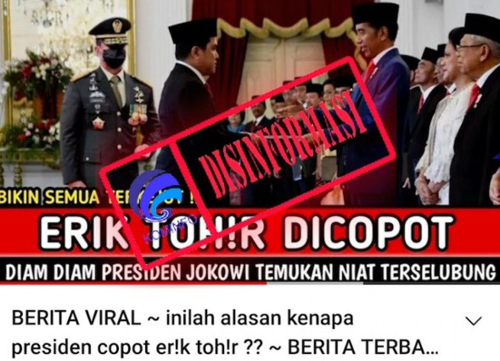 [DISINFORMASI] Erick Thohir Diam-Diam Dicopot Jokowi sebagai Menteri BUMN