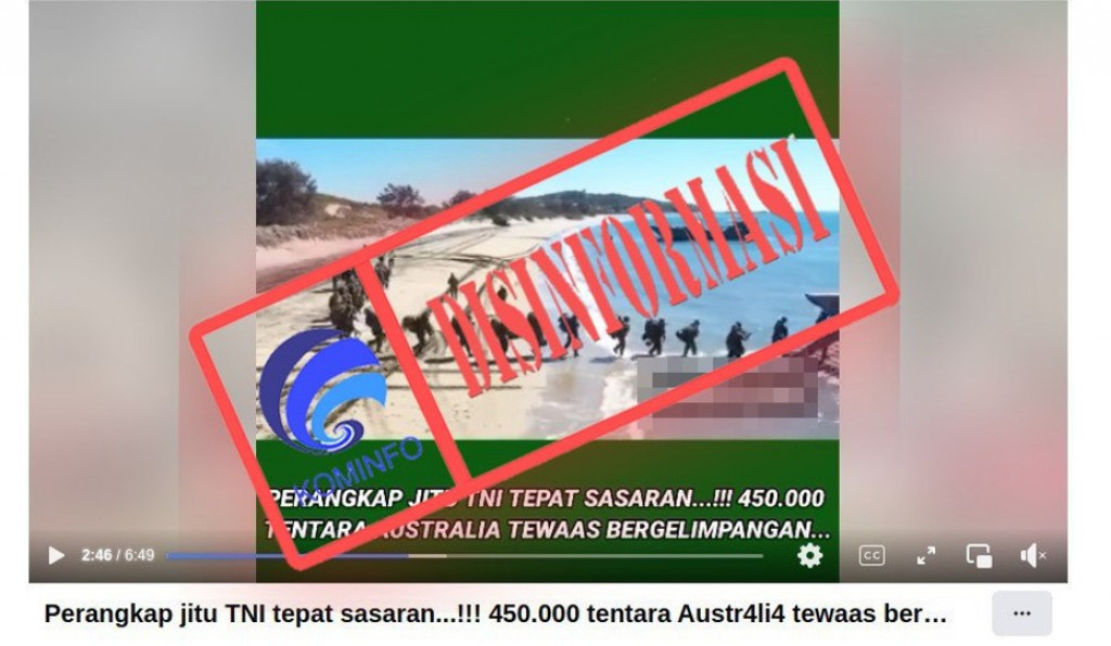 [DISINFORMASI] 450 Ribu Tentara Australia Tewas Terkena Ranjau TNI