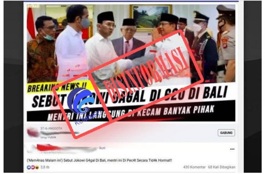 [DISINFORMASI] Presiden Jokowi Pecat Menteri yang Mengatakan G20 Bali Gagal