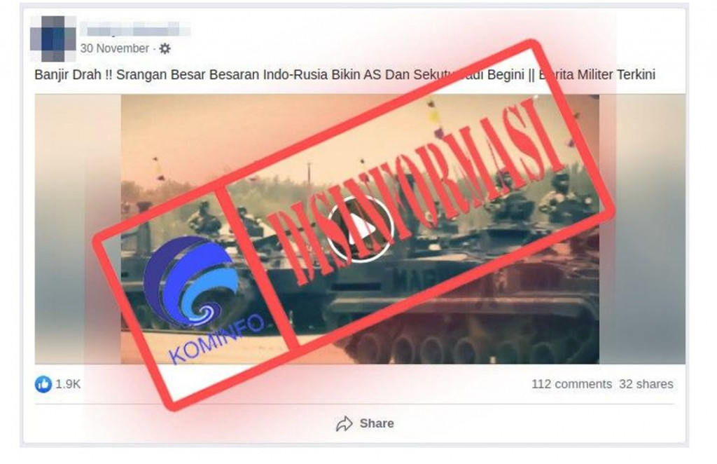 [DISINFORMASI] Video Serangan Besar-besaran Militer Indonesia dan Rusia ke Ukraina
