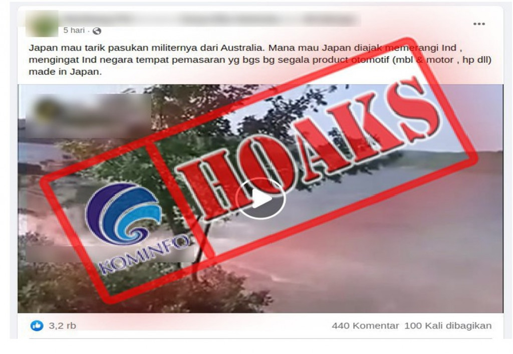 [HOAKS] Jepang Tolak Ajakan Australia Perangi Indonesia