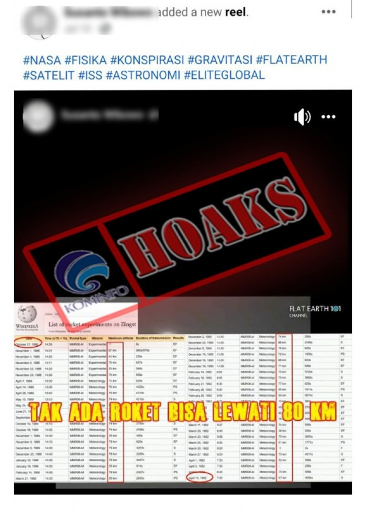 [HOAKS] Roket Tidak Bisa Terbang ke Luar Angkasa karena Terbakar di Atmosfer