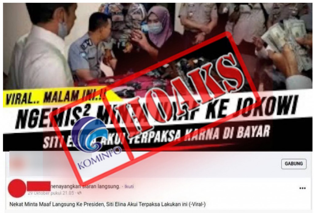 [HOAKS] Siti Elina Bertemu Jokowi dan Meminta Maaf