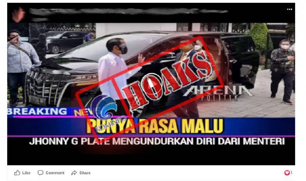 [HOAKS] Menkominfo Johnny G. Plate Mengundurkan Diri