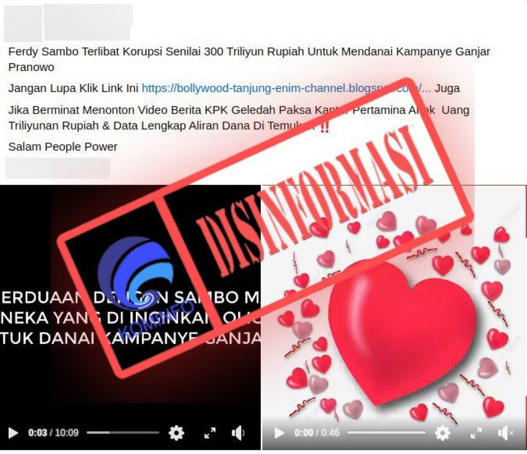 [DISINFORMASI] Ferdy Sambo Terlibat dalam Korupsi yang Digunakan untuk Mendanai Kampanye Ganjar Pranowo