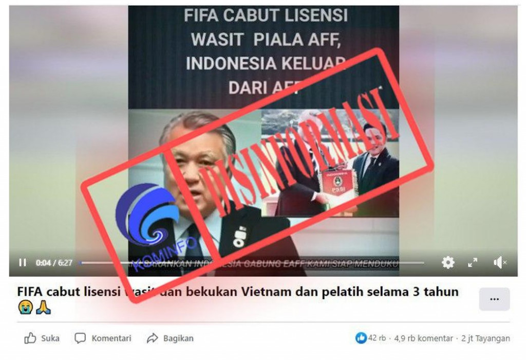 [DISINFORMASI] FIFA Cabut Lisensi Wasit Piala AFF U-23 2023 Hiroki Kasahara