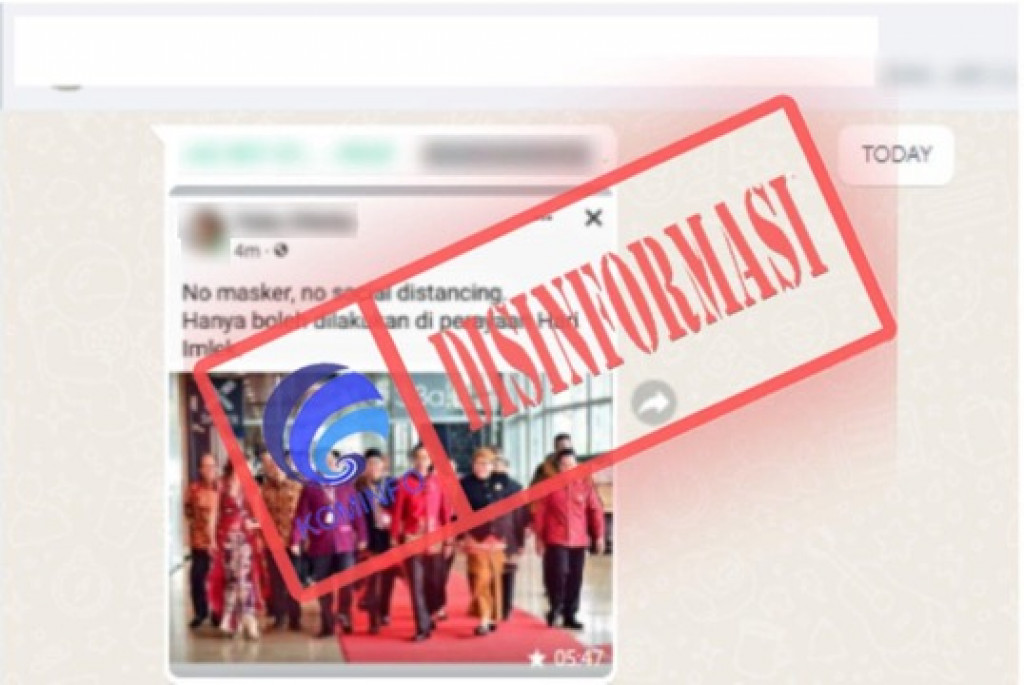 [DISINFORMASI] Foto Presiden Jokowi Tanpa Masker dan Tidak Jaga Jarak saat Hadiri Perayaan Imlek