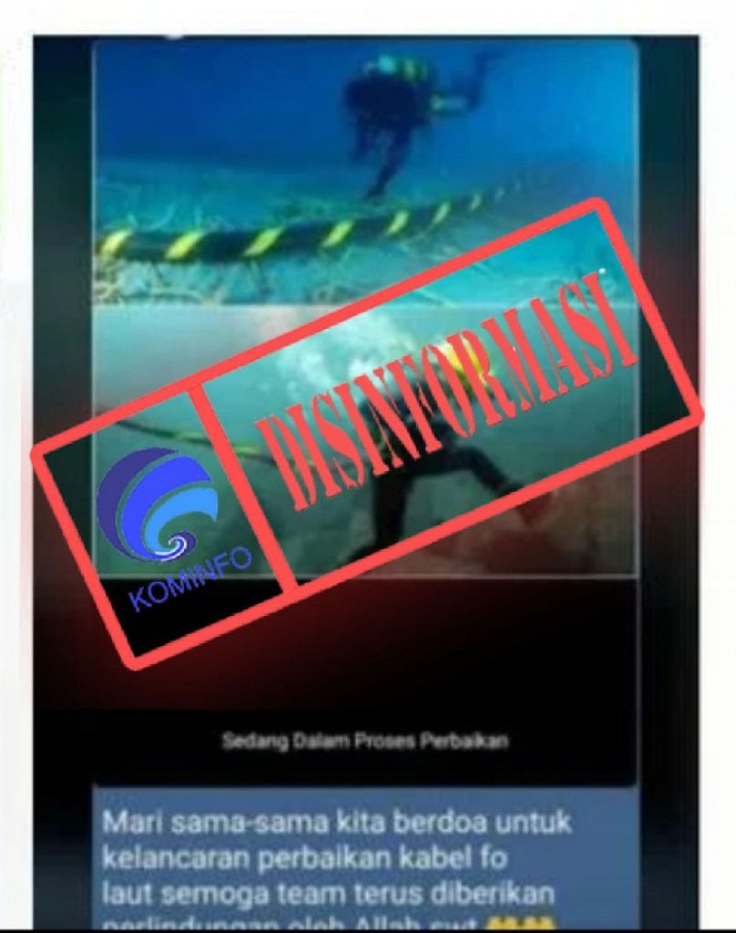 [DISINFORMASI] Foto Perbaikan Kabel Internet Bawah Laut IndiHome