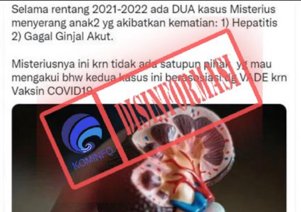 [DISINFORMASI] Gagal Ginjal Akut pada Anak Terkait dengan Vaksin Covid-19