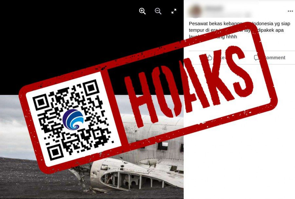 [HOAKS] Gambar Pesawat Rusak Kebanggaan Indonesia