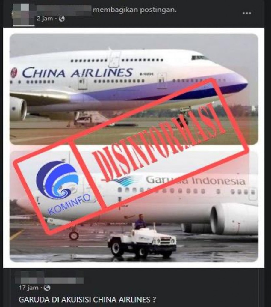 [DISINFORMASI] Garuda Indonesia Diakuisisi China Airlines