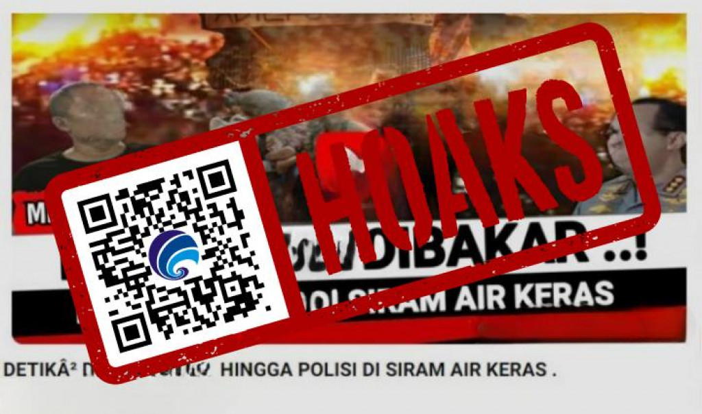 [HOAKS] Gedung DPR Dibakar dan Anggota Polisi Disiram Air Keras