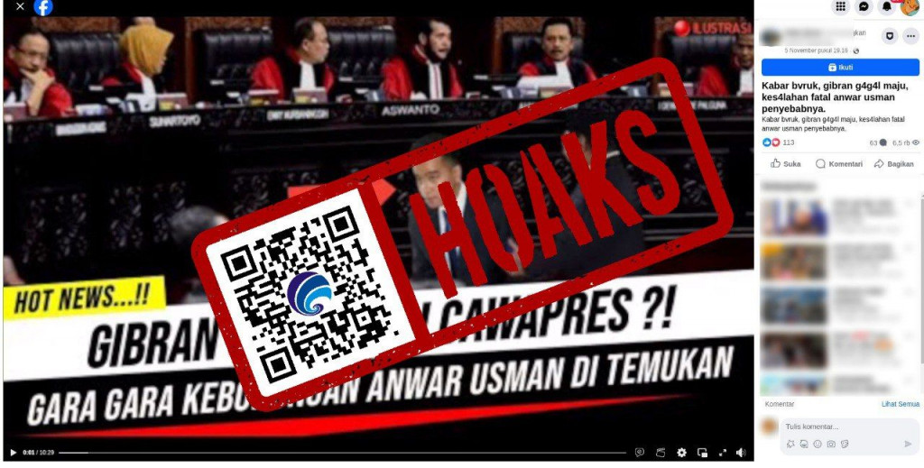 [HOAKS] Gibran Gagal Menjadi Cawapres karena Kesalahan Fatal Anwar Usman