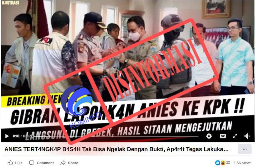 12 06-2023  9 [DISINFORMASI] Gibran Laporkan Anies Baswedan ke KPK