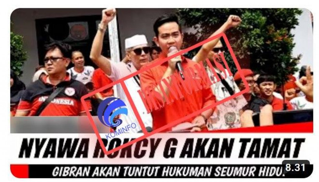 [DISINFORMASI] Gibran Rakabuming Pimpin Pasukan untuk Tuntut Rocky Gerung Dipenjara Seumur Hidup