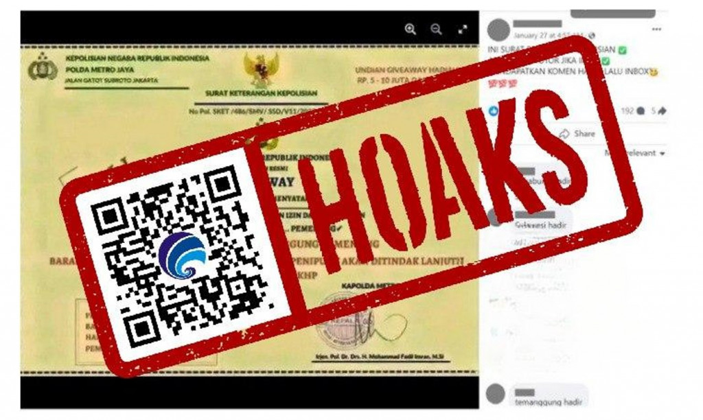[HOAKS] Pemberian Giveaway Butuh Surat Keterangan Polisi