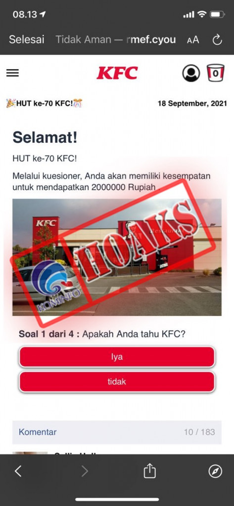 [HOAKS] Grup Telegram Mengatasnamakan PT Kresna Graha Investama Tbk (KREN) dan Menawarkan Investasi