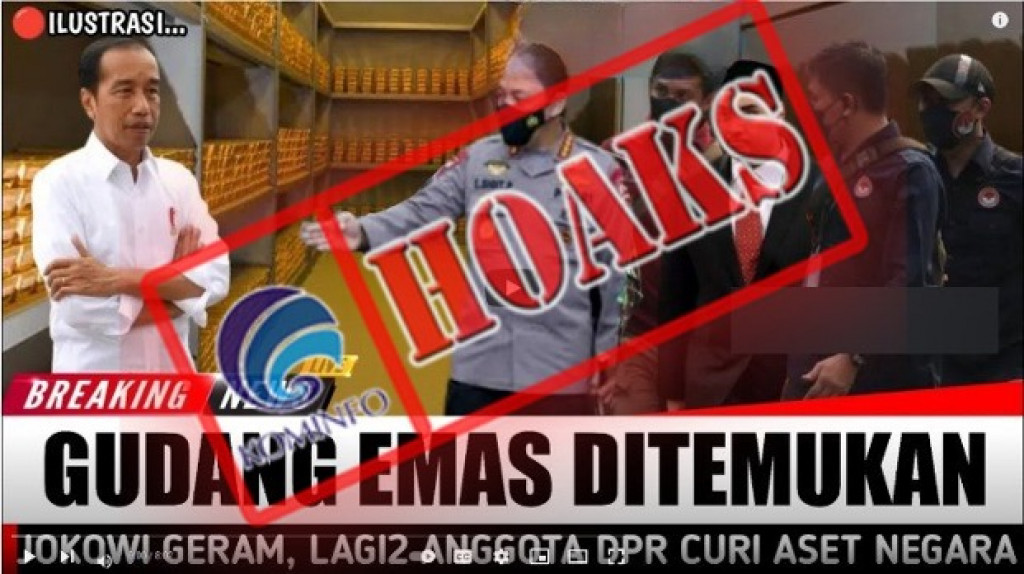 [HOAKS] Gudang Emas Telah Ditemukan, Jokowi Geram Kepada Anggota DPR yang Berkhianat