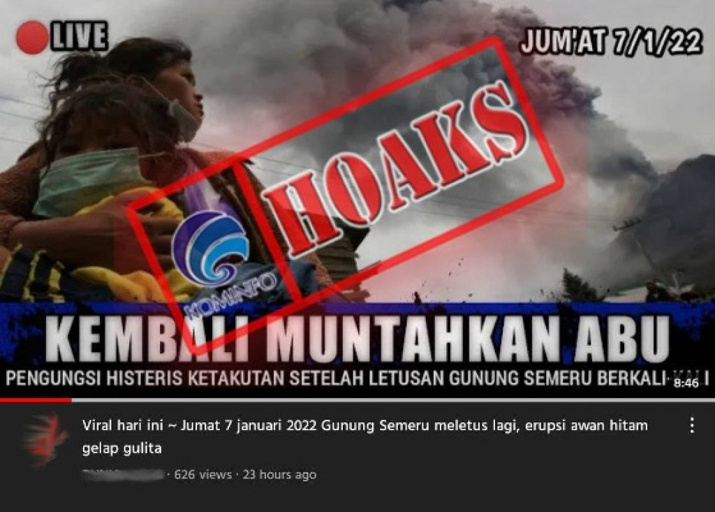 [HOAKS] Gunung Semeru Kembali Meletus Jumat, 7 Januari 2022