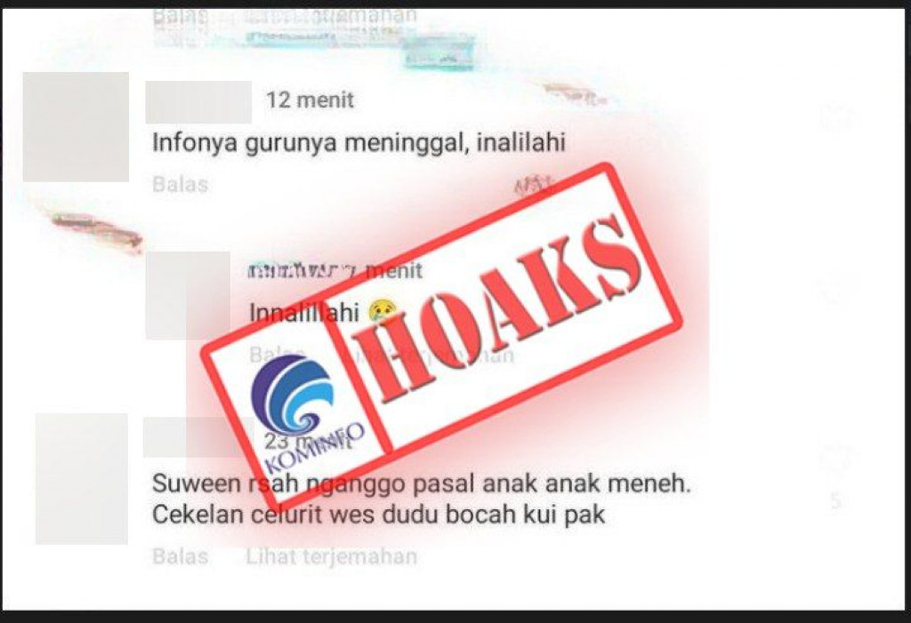 [HOAKS] Guru Korban Pembacokan Siswa Meninggal Dunia