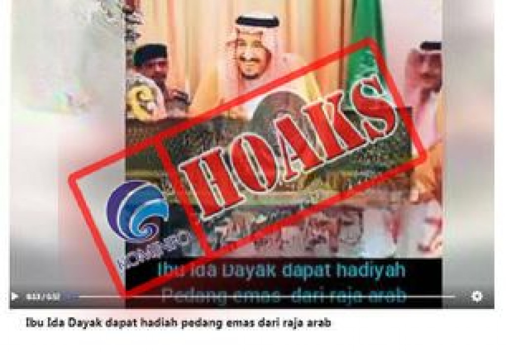 [HOAKS] Ida Dayak Dapatkan Hadiah Pedang Emas dari Raja Arab Saudi King Salman