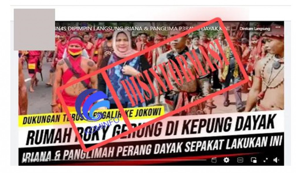 [DISINFORMASI] Video Iriana Jokowi dan Panglima Dayak Pimpin Ribuan Massa Kepung Rumah Rocky Gerung