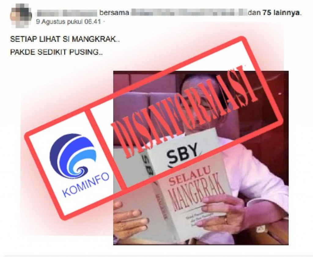 [DISINFORMASI] Foto Jokowi Membaca Buku “SBY SELALU MANGKRAK”
