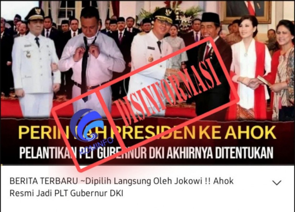 [DISINFORMASI] Jokowi Resmi Tunjuk Ahok Sebagai PLT Gubernur DKI Jakarta