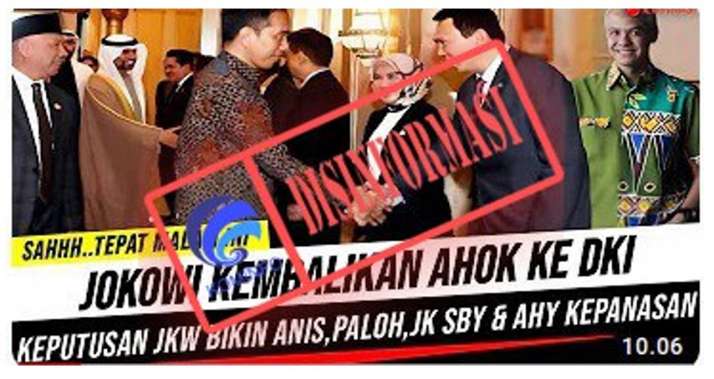 [DISINFORMASI] Presiden Jokowi Menunjuk Ahok sebagai Gubernur DKI Jakarta pada Agustus 2023