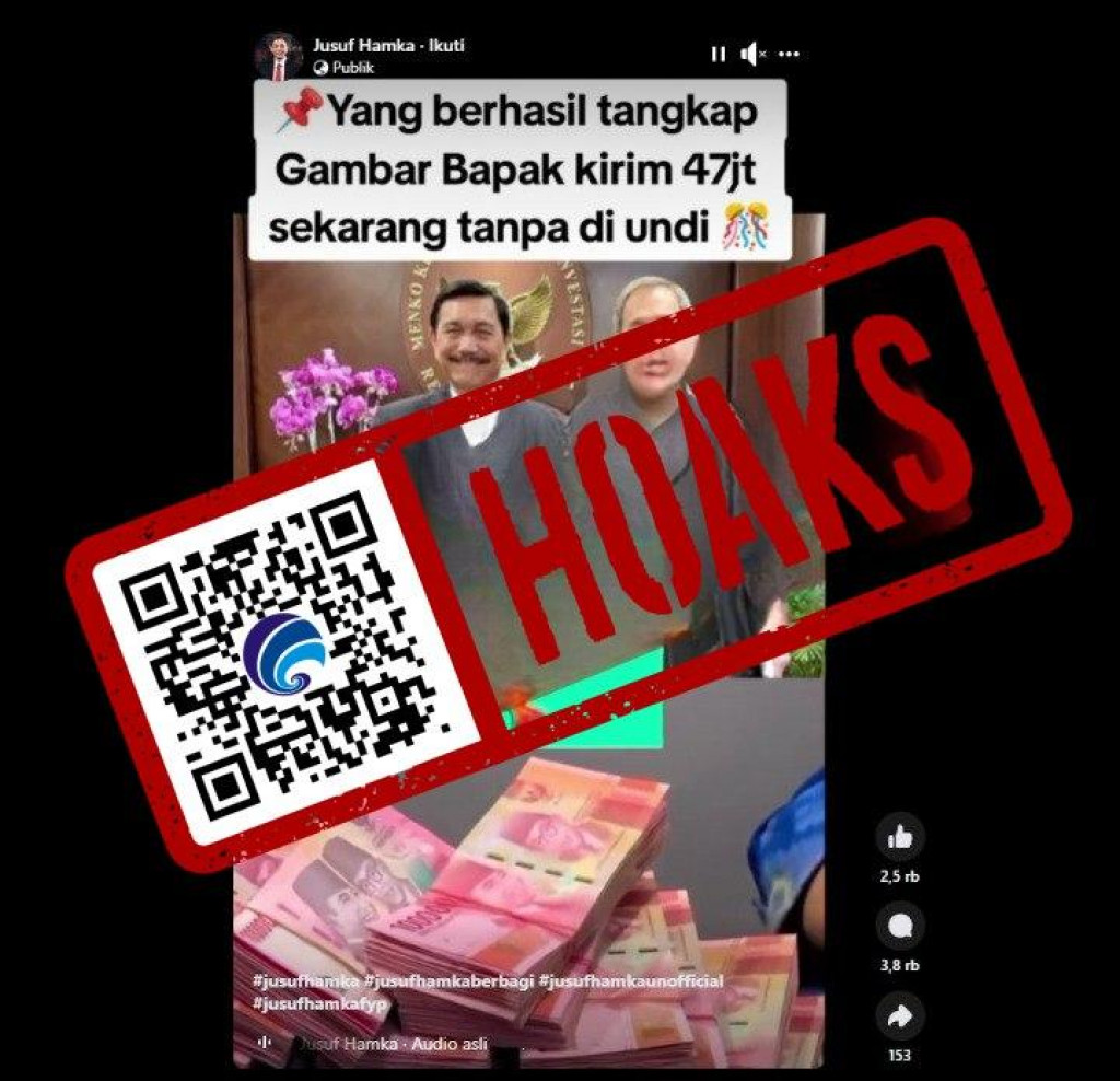 [HOAKS] Jusuf Hamka Berbagi Hadiah Melalui Akun Facebook dengan Berbagai Bentuk Syarat