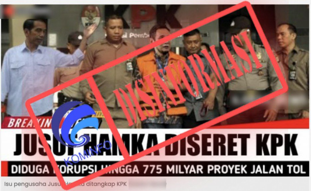 [DISINFORMASI] Jusuf Hamka Diseret KPK atas Kasus Dugaan Korupsi Proyek Jalan Tol