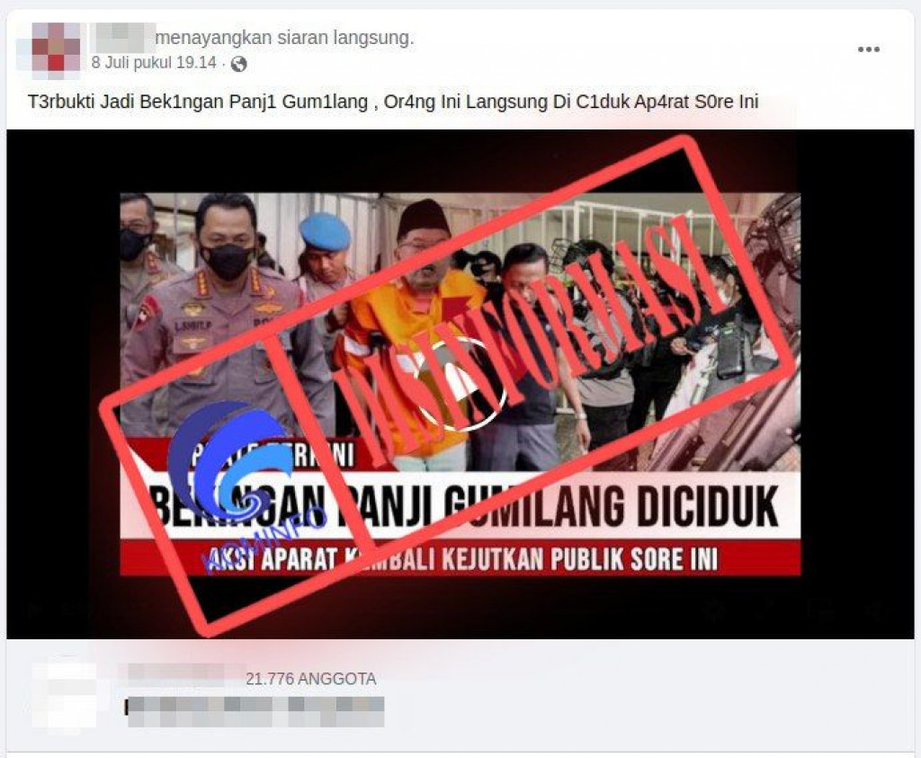 [DISINFORMASI] Jusuf Kalla Ditangkap karena Jadi “Beking” Panji Gumilang