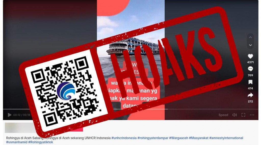 [HOAKS] Kapal Feri Berisikan Pengungsi Rohingya sedang Menuju Indonesia