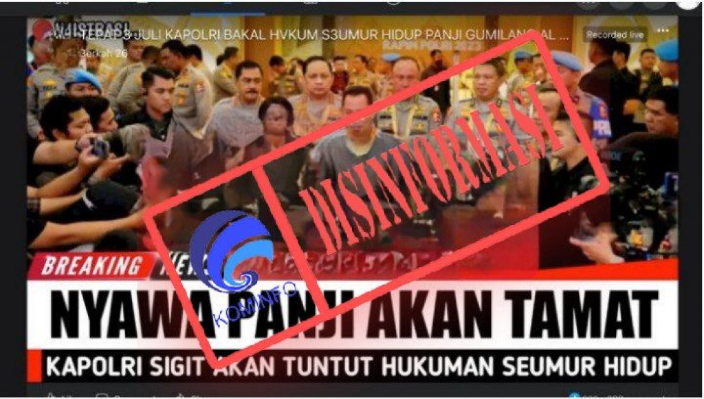 [DISINFORMASI] Kapolri Tuntut Hukum Seumur Hidup Panji Gumilang