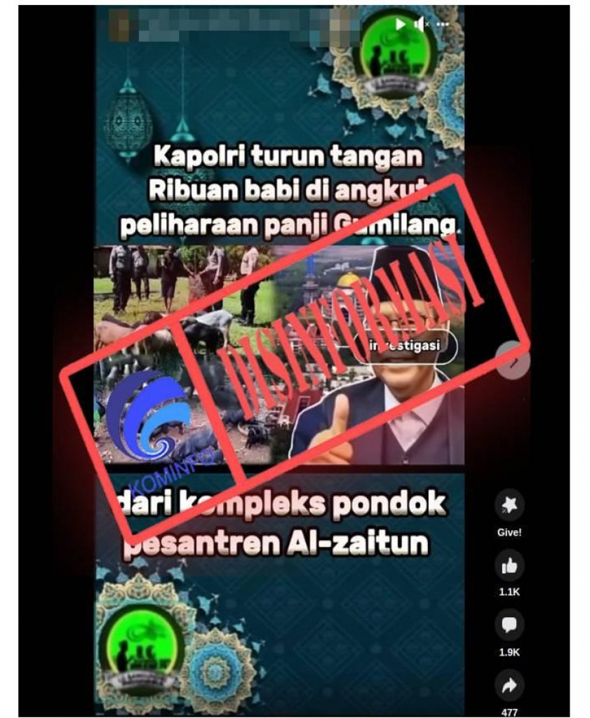 [DISINFORMASI] Kapolri Turun Tangan, Ribuan Babi Diangkut dari Al-Zaytun