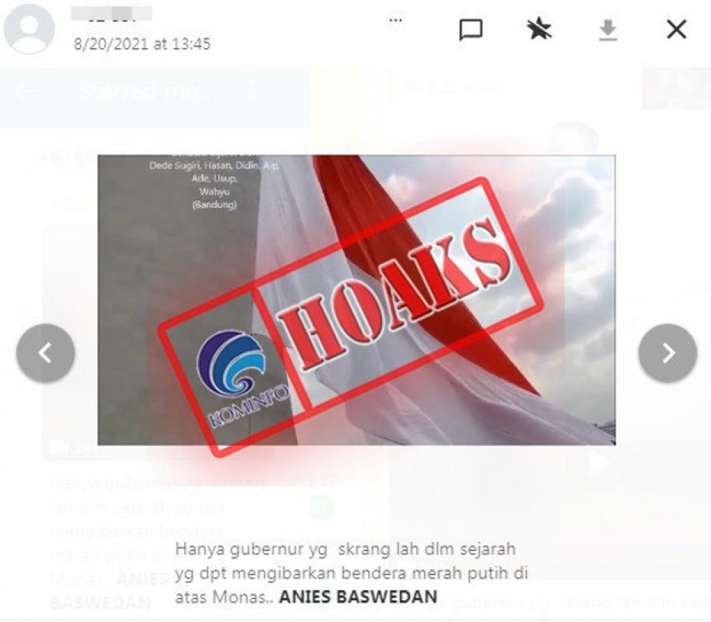 [HOAKS] Pengibaran Bendera Merah Putih di Monas Hanya Era Gubernur Anies Baswedan