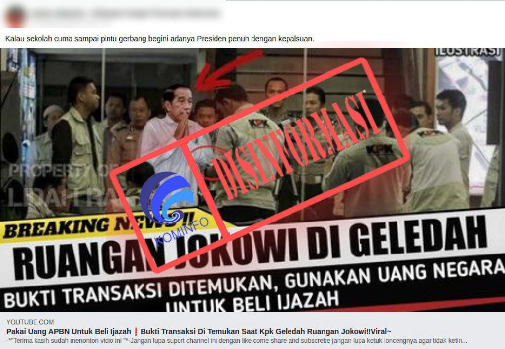 [DISINFORMASI] KPK Temukan Bukti Jokowi Gunakan APBN untuk Beli Ijazah
