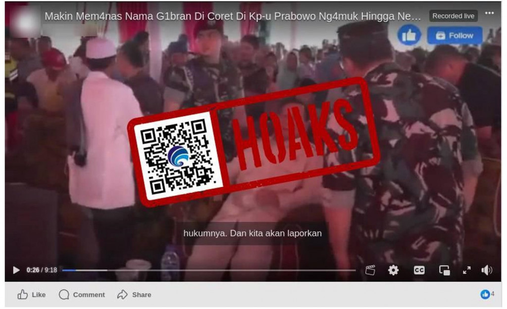 [HOAKS] KPU Coret Nama Gibran Sebagai Cawapres, Prabowo Mengamuk