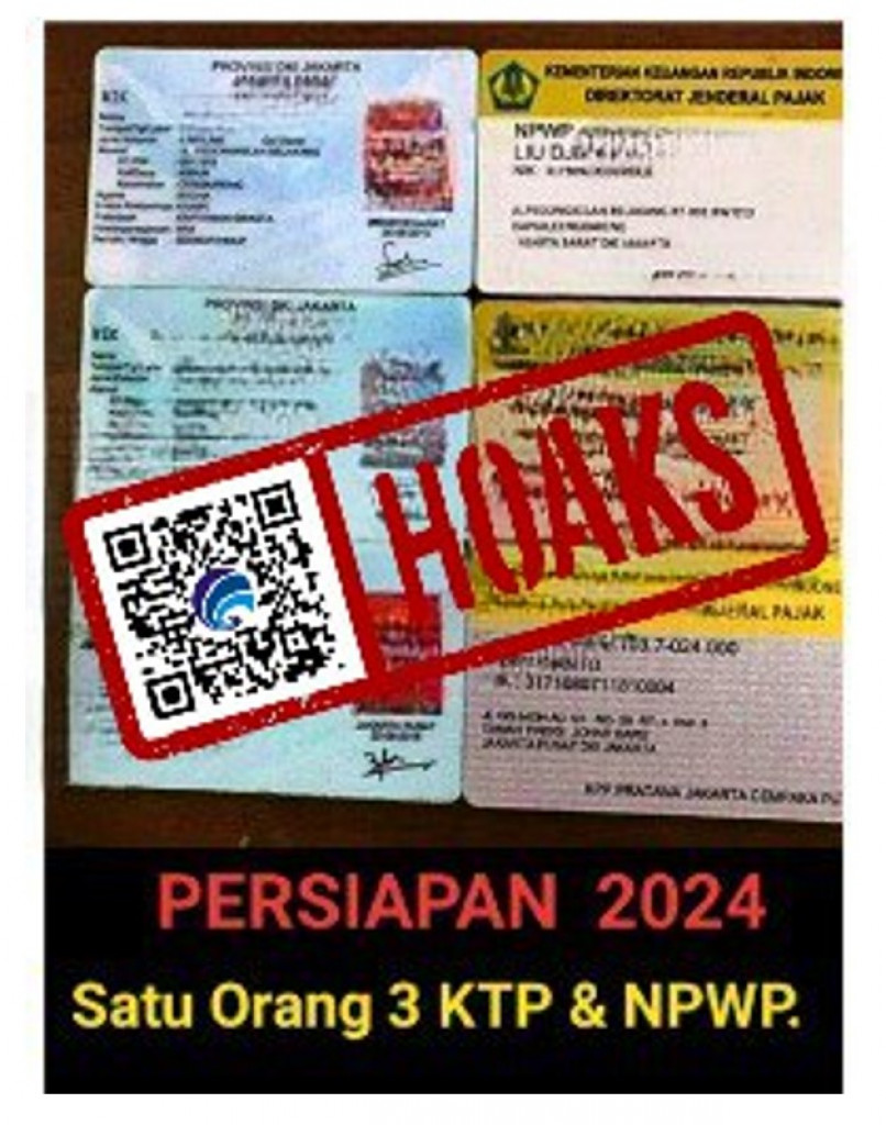 [HOAKS] Satu WNA Cina Punya Tiga KTP dan NPWP untuk Persiapan Pemilu 2023