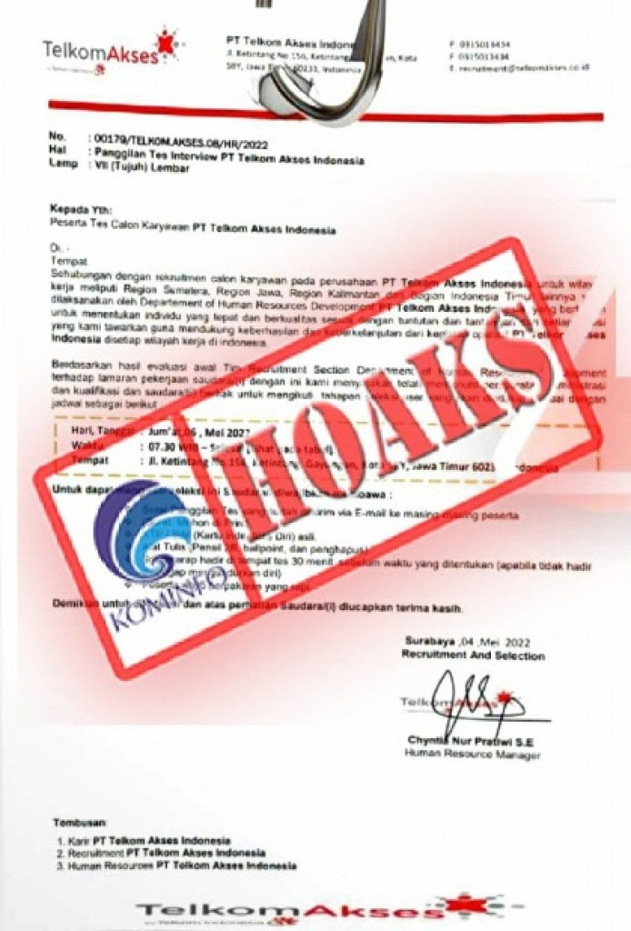 [HOAKS] Lowongan Kerja Mengatasnamakan Telkom Akses
