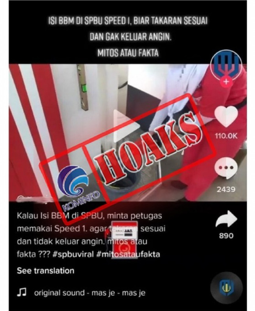 [HOAKS] Speed Nozzle Mempengaruhi Volume Saat Pengisian BBM